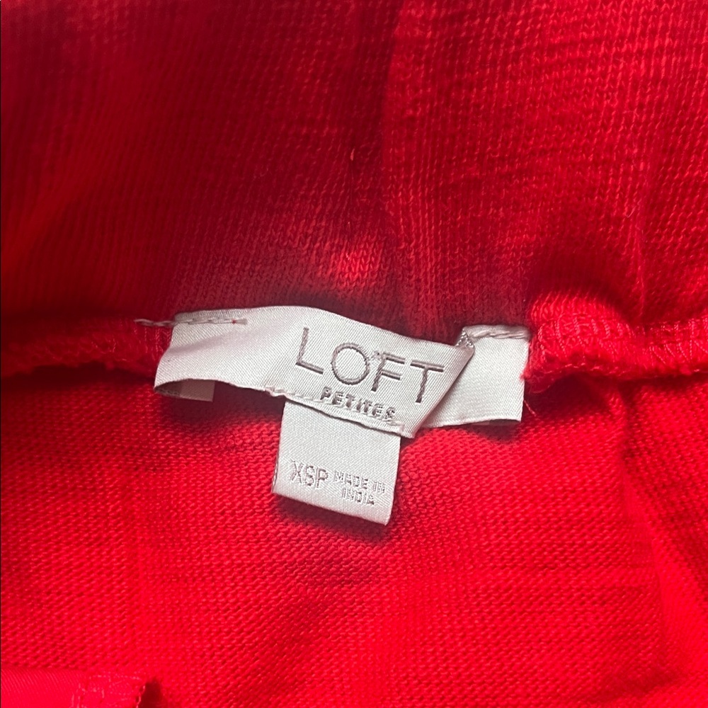 LOFT Bright Red Knit Drawstring Mini Skirt - Picture 2 of 4